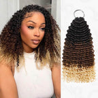QVR Ombre #T1B/30/613 Small Kinky Curly Machine Made Feather Crochet Human Hair Extensions