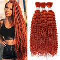 QVR Orange Kinky Curly Bulk Hair Extensions for Boho Knotless Braiding