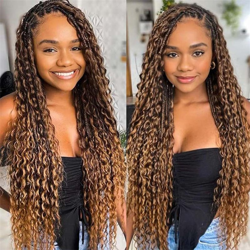 QVR P4/27 Highlight Deep Wave Bulk Braiding Hair 100% Human Hair for Micro Braiding