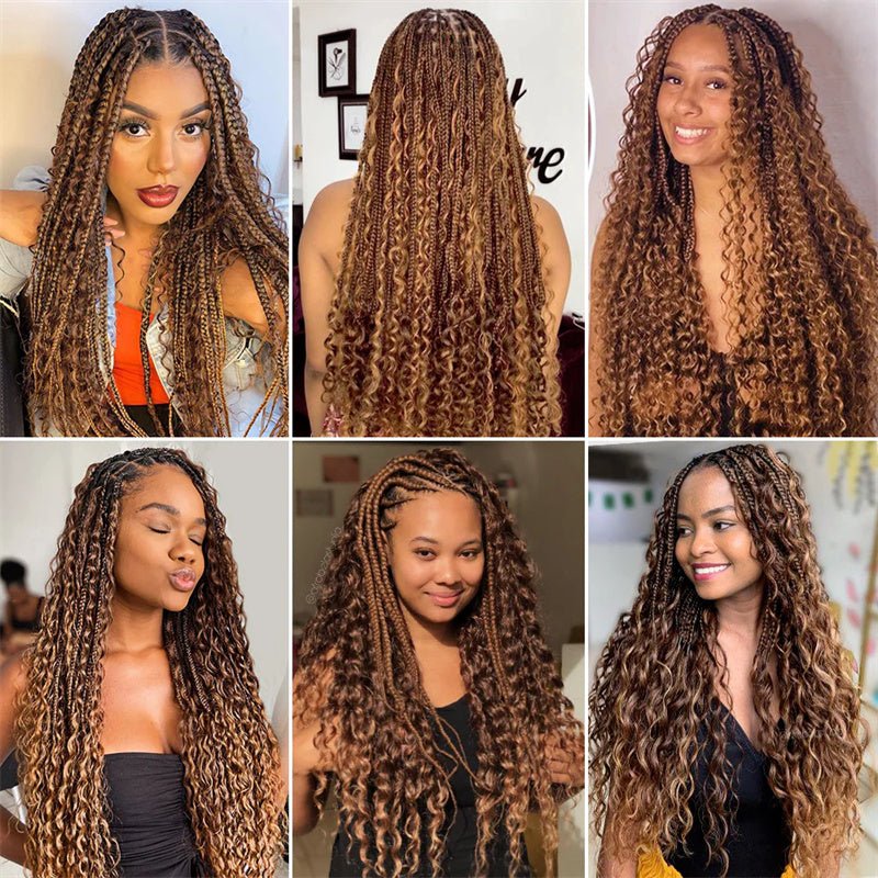 QVR P4/27 Highlight Deep Wave Bulk Braiding Hair 100% Human Hair for Micro Braiding