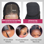 QVR Glueless Straight Ombre Brown Highlight Silky Blunt Cut 5x5 Lace Closure Short Bob Wigs