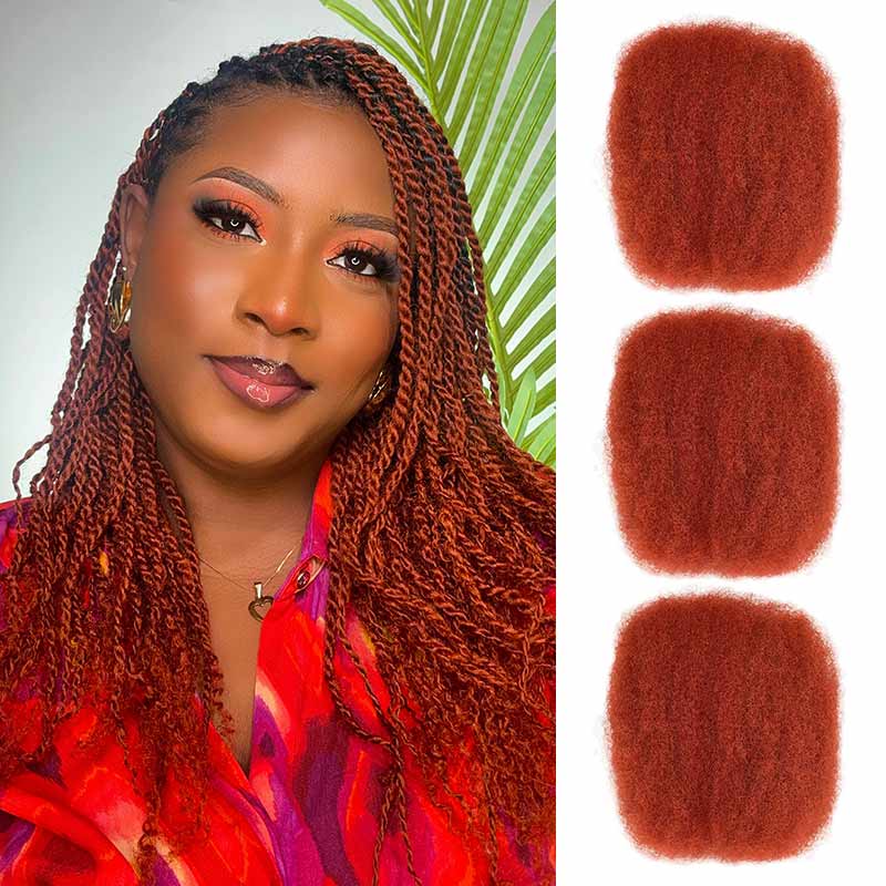QVR 1 PC Afro kinky Bulk Hair Extensions For Braiding Dreadlock Human Hair