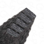 QVR Thick 9PCS Weft Clip In Hair Extensions 5PCS Volumizer Kinky Straight Clip In Human Hair