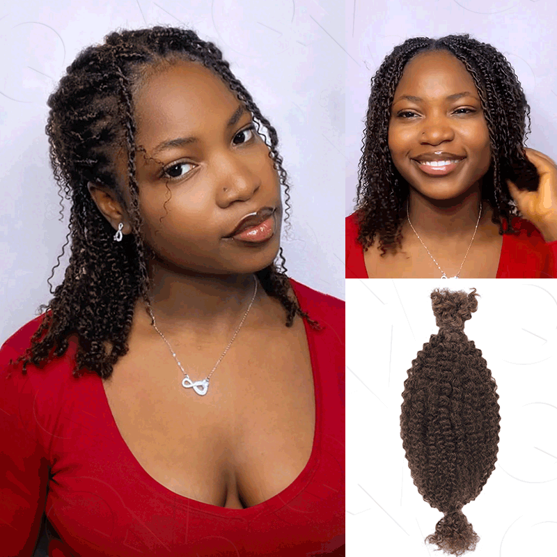 QVR Ombre Spring Twist Hair T1B/4 Color Type 3C 4A Hair Extensions
