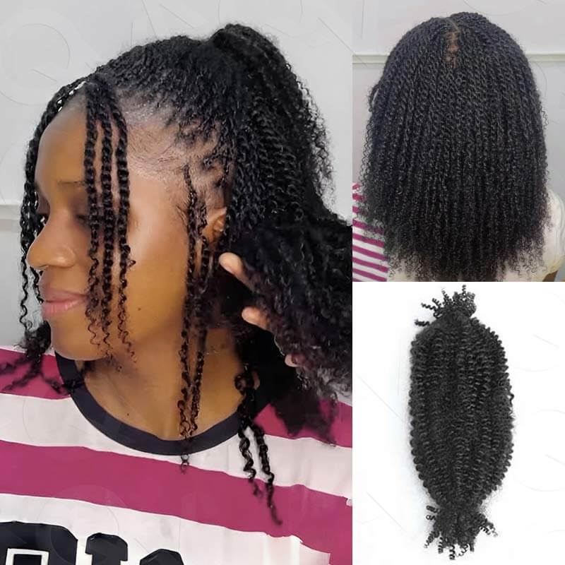 QVR Ombre Spring Twist Hair T1B/4 Color Type 3C 4A Hair Extensions