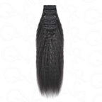 QVR Thick 9PCS Weft Clip In Hair Extensions 5PCS Volumizer Kinky Straight Clip In Human Hair