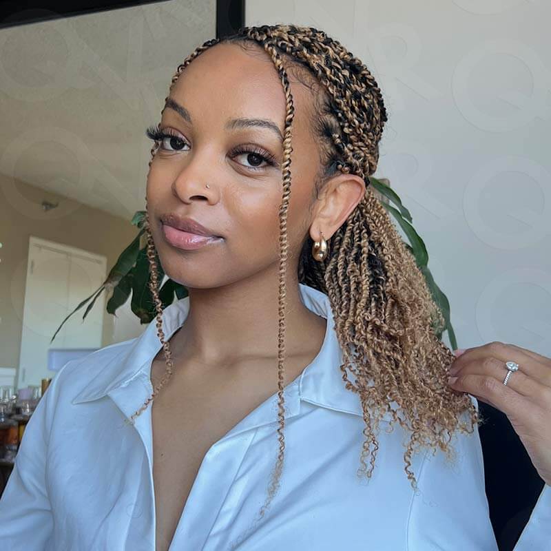 QVR Honey Blonde Afro Kinky V Bulk for Kinky Twist Crochet Braiding Hair