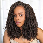 QVR Dark Brown Afro Kinky V Bulk for Kinky Twist Crochet Braiding Hair