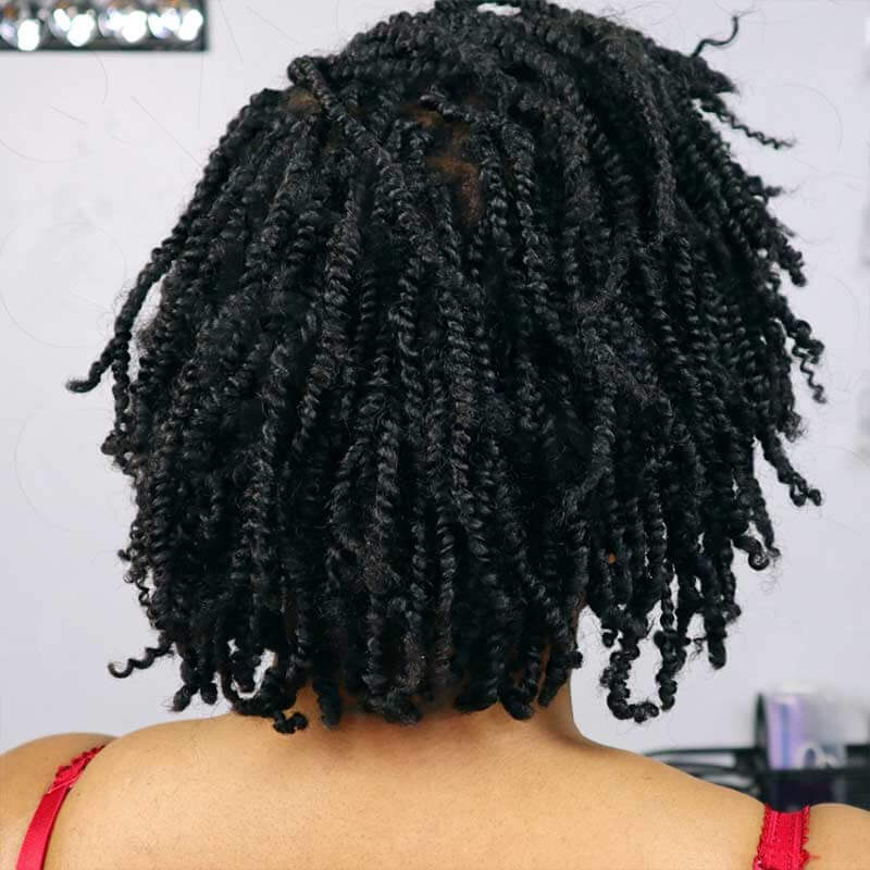 QVR Natural Black Afro Kinky V Bulk Curly Hair for Kinky Twist Crochet Braiding Hair