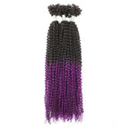 QVR T1B/Purple Afro Kinky V Bulk Ombre Color for Kinky Twist Crochet Braiding Hair