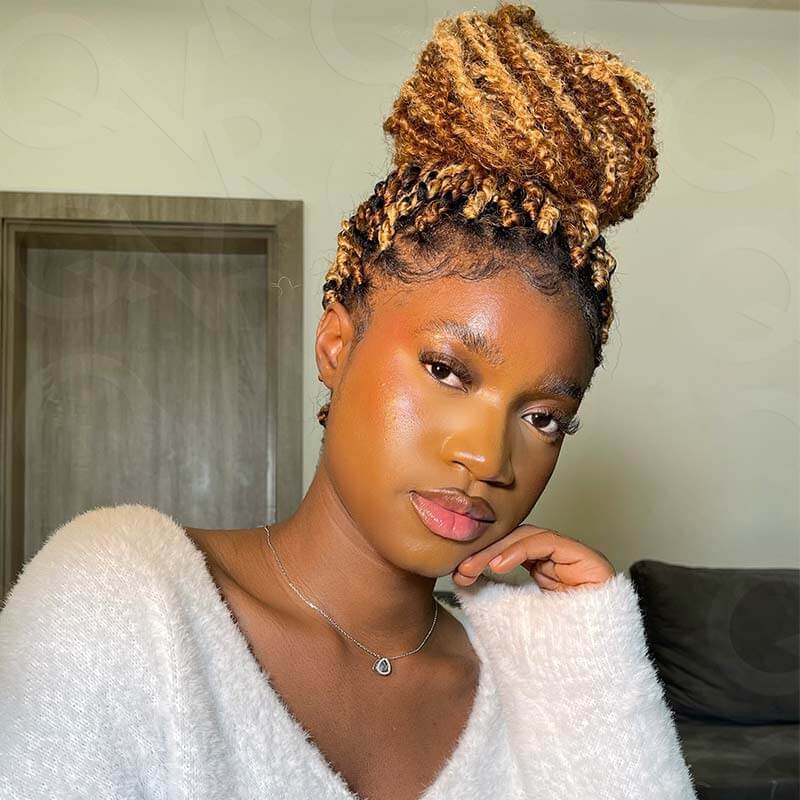 QVR #27+#30 Afro Kinky V Bulk Curly Hair for Kinky Twist Crochet Braiding Hair