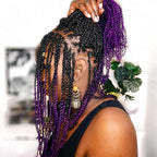 QVR T1B/Purple Afro Kinky V Bulk Ombre Color for Kinky Twist Crochet Braiding Hair
