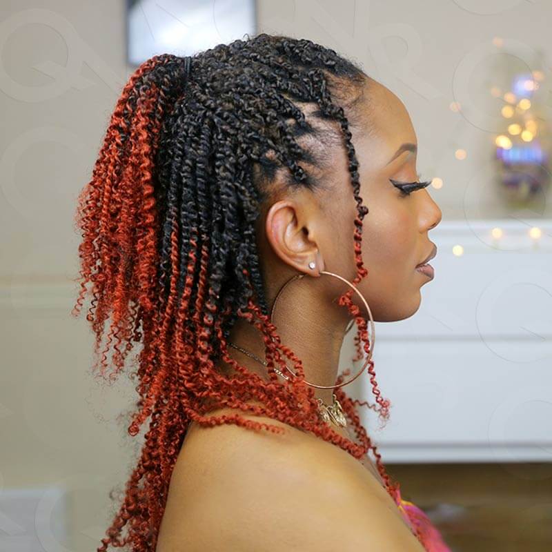 QVR Ombre T2/350 Afro Kinky V Bulk for Kinky Twist Crochet Braiding Hair