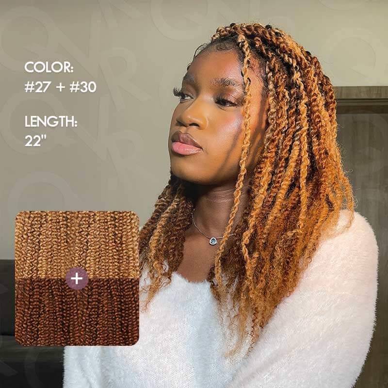 QVR #27+#30 Afro Kinky V Bulk Curly Hair for Kinky Twist Crochet Braiding Hair