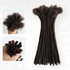 QVR Handmade Dreadlocks Natural Black Thickness 0.6cm Human Hair Loc Extensions