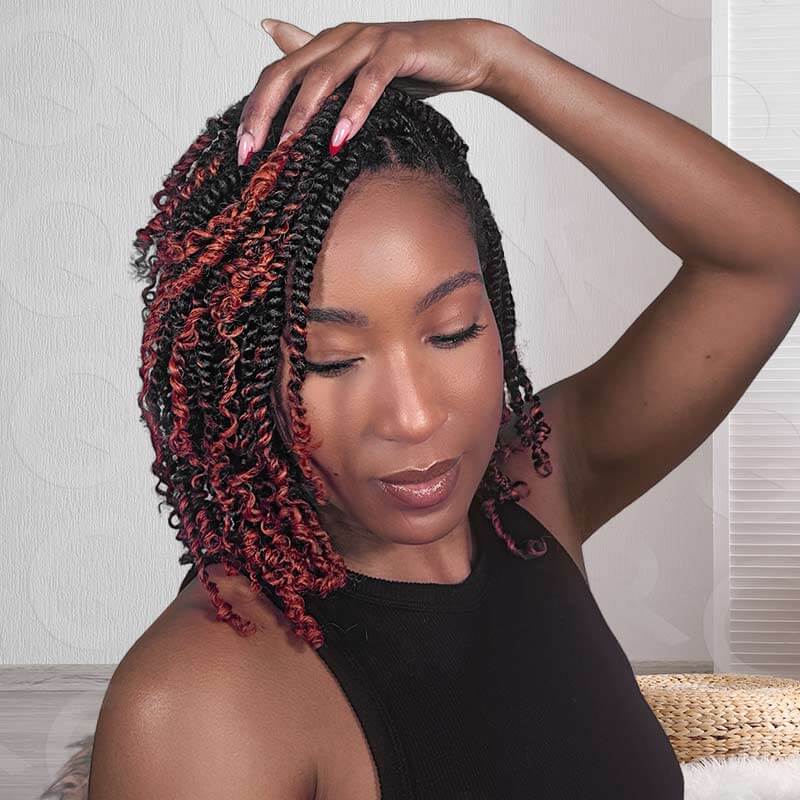 QVR Ombre Spring Twist Hair T1B/350 Color Type 3C 4A Hair Extensions