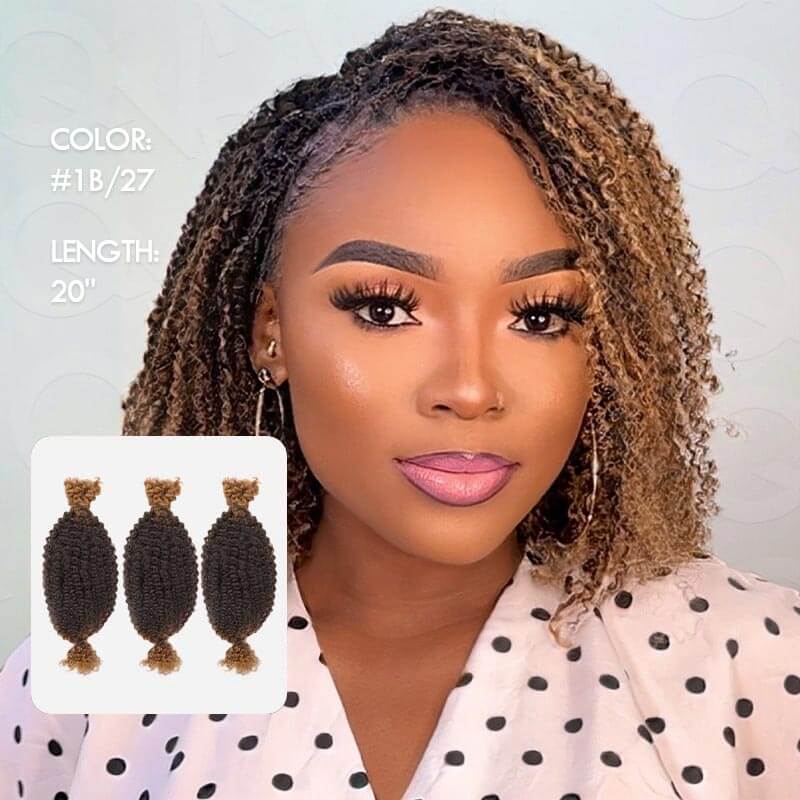 QVR Ombre Spring Twist Hair T1B/27 Color Type 3C 4A Hair Extensions