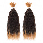 QVR Spring Twist Crochet Human Hair Ombre T1B/30 Afro Kinky Curly Braiding Hair Extension