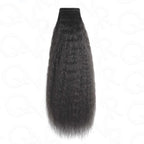 QVR Thick 9PCS Weft Clip In Hair Extensions 5PCS Volumizer Kinky Straight Clip In Human Hair