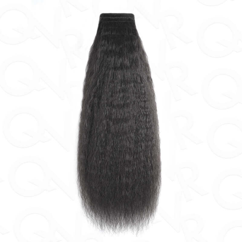 QVR Thick 9PCS Weft Clip In Hair Extensions 5PCS Volumizer Kinky Straight Clip In Human Hair