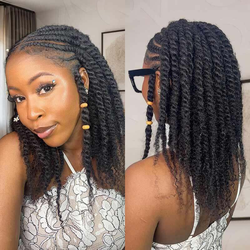 QVR Affordable Afro Kinky Bulk Human Hair 99J Burgundy Color For Braiding DreadLock