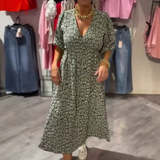 Women's V-Neck Printed Dress