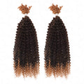 QVR Spring Twist Crochet Human Hair Ombre T1B/30 Afro Kinky Curly Braiding Hair Extension