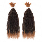 QVR Spring Twist Crochet Human Hair Ombre T1B/30 Afro Kinky Curly Braiding Hair Extension