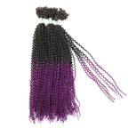 QVR T1B/Purple Afro Kinky V Bulk Ombre Color for Kinky Twist Crochet Braiding Hair