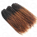 QVR #T1B/30 Crochet Hair Small Kinky Curly Machine Made Feather Human Hair Extension