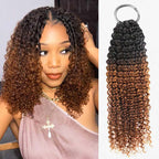 QVR Reddish Brown Human Crochet Hair Small Kinky Curly Machine Made #33B Feather Crochet Hairstyle
