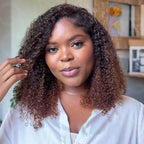 QVR Premium Chinese Hair Small Kinky Curly Virgin Human Crochet Hair Ombre #T2/30 Machine Made Feather Crochet Hairstyles