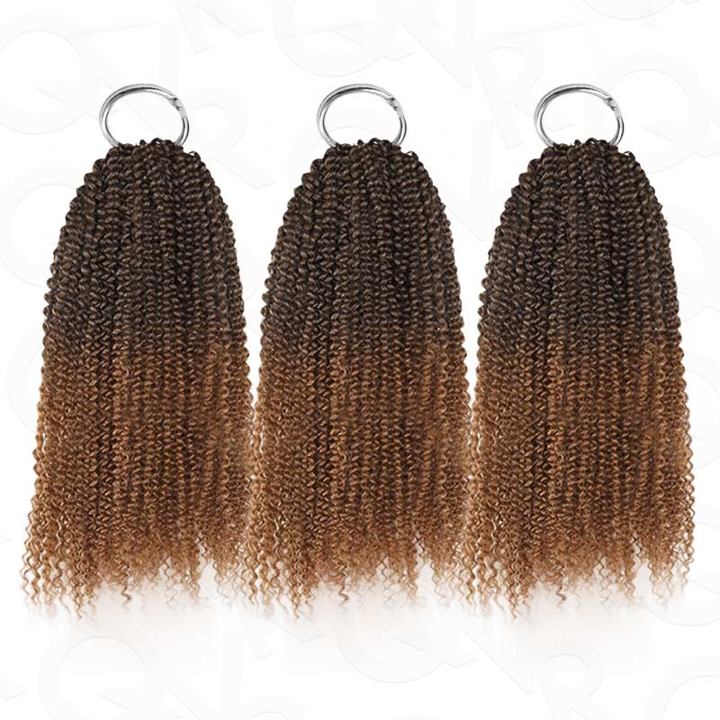 QVR Premium Chinese Hair Afro Kinky Curly Virgin Human Crochet Hair Ombre #T2/30 Machine Made Feather Crochet Hairstyles