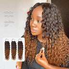 QVR Premium Chinese Hair Water Wave Virgin Human Crochet Hair Ombre #T2/30 Machine Made Feather Crochet Hairstyles