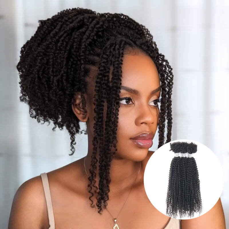 QVR Ombre T2/99J Afro Kinky V Bulk for Kinky Twist Crochet Braiding Hair
