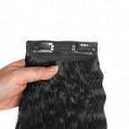 QVR Thick 9PCS Weft Clip In Hair Extensions 5PCS Volumizer Kinky Straight Clip In Human Hair
