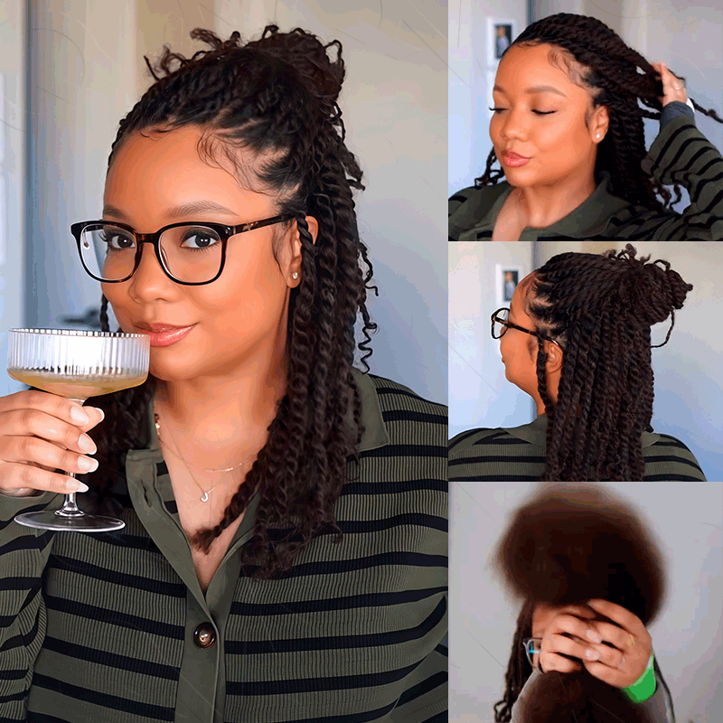 QVR Dark Brown Afro kinky Bulk Hair Extensions For Braiding Dreadlock Human Hair
