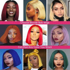 QVR 613 Blonde Short Bob Wigs T Lace 13x4 Straight Human Hair Lace Front Bob Wig