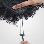 QVR Drawstring Ponytail Extension With Bangs Short Curly Human Hair Ponytail Hairstyle