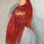 QVR Upgrade Red Color Afro kinky Bulk Hair Extensions For Braiding Dreadlock Human Hair