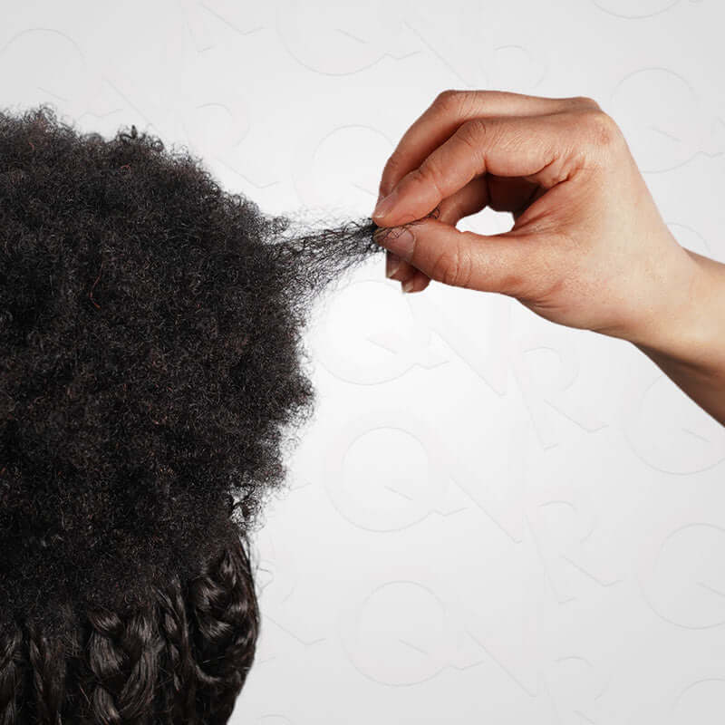 QVR Drawstring Ponytail Extension Afro Puff Human Hair Ponytail Hairstyle