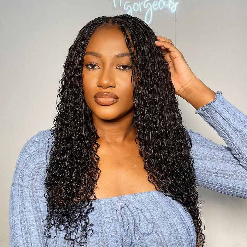 QVR Water Wave Bulk Human Hair Extensions for Boho Knotless Braiding