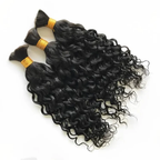 QVR Water Wave Bulk Human Hair Extensions for Boho Knotless Braiding