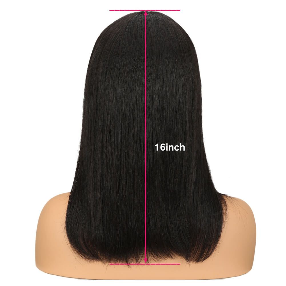 QVR Lace Front Human Hair Wigs 16 Inches Short Straight Wigs For Black Women | Page